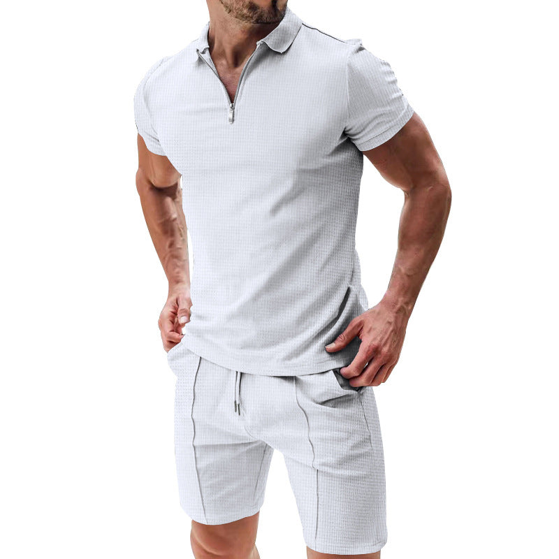 ⚡ 50% OFF FLASH SALE! Summer Zip-Neck Shirt & Shorts Set – Breathable, Lightweight & Effortlessly Stylish ☀️🌬️🔥【Limited Time】