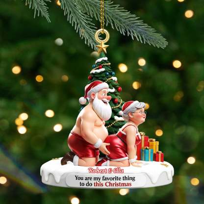 Old Naughty Couple Ornament - Personalized Gifts For Couple Christmas Ornament