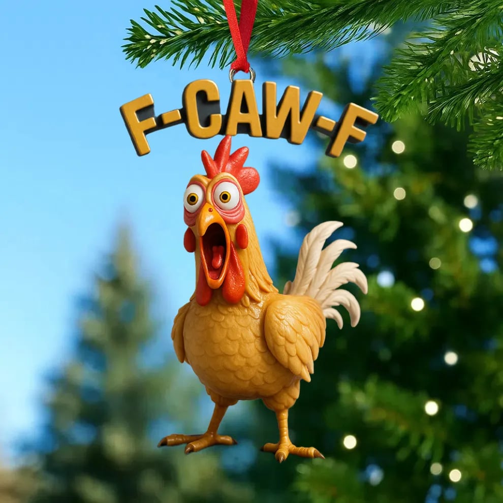 Funny Angry Chicken Christmas Ornaments