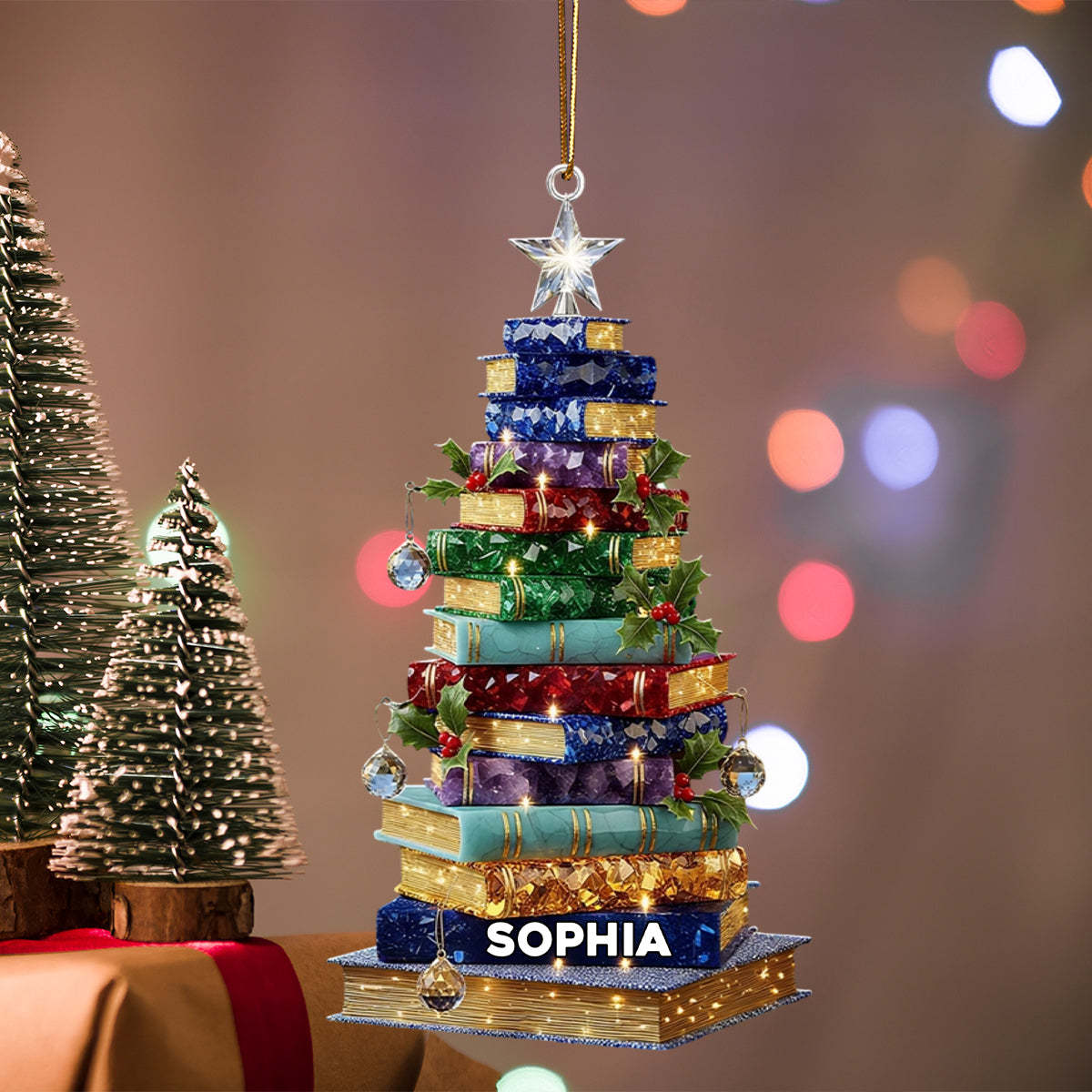 Christmas Book Tree Personalized Ornament