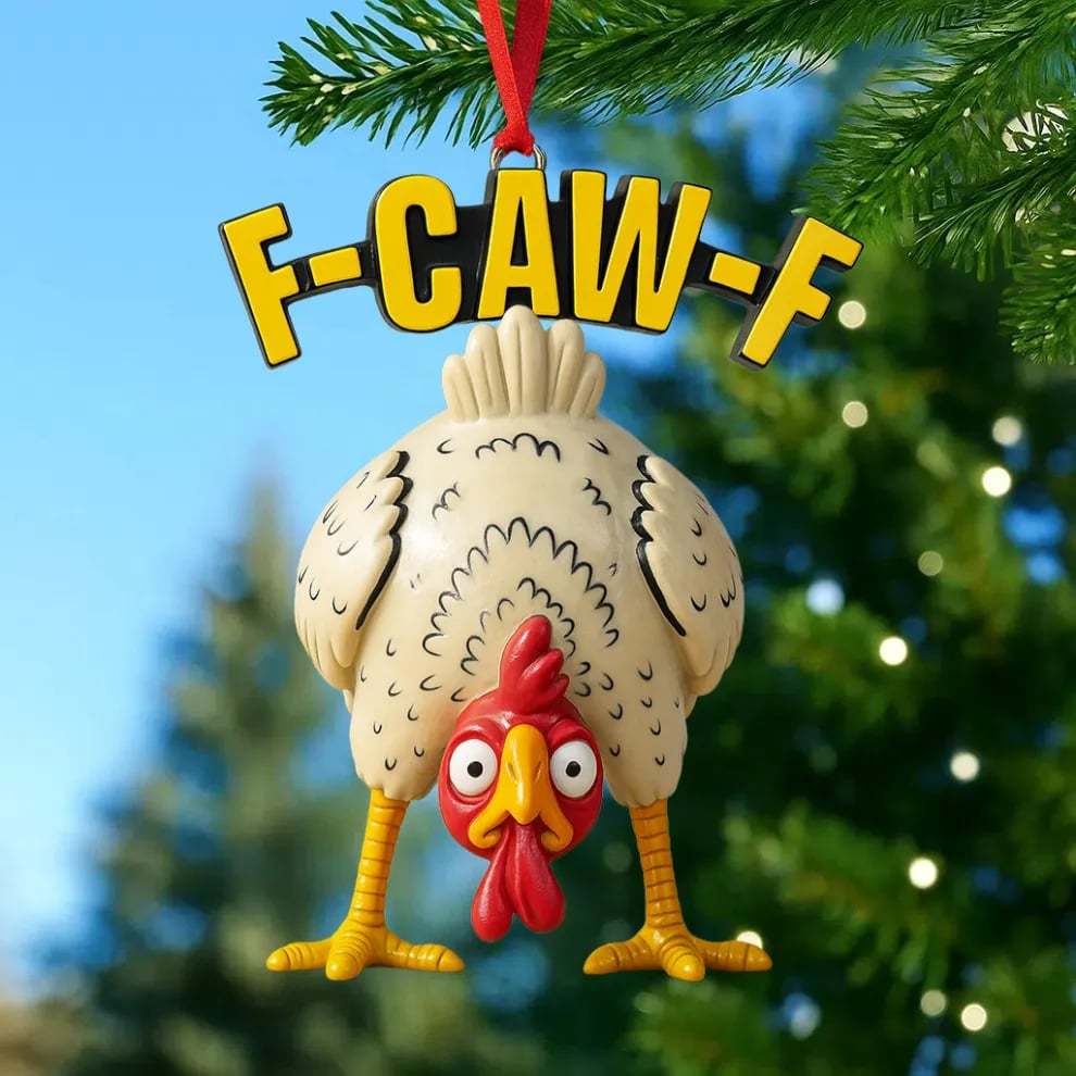 Funny Angry Chicken Christmas Ornaments