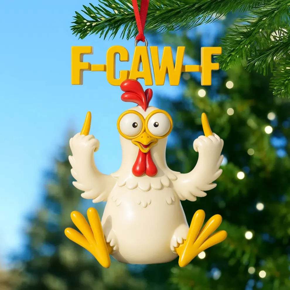 Funny Angry Chicken Christmas Ornaments
