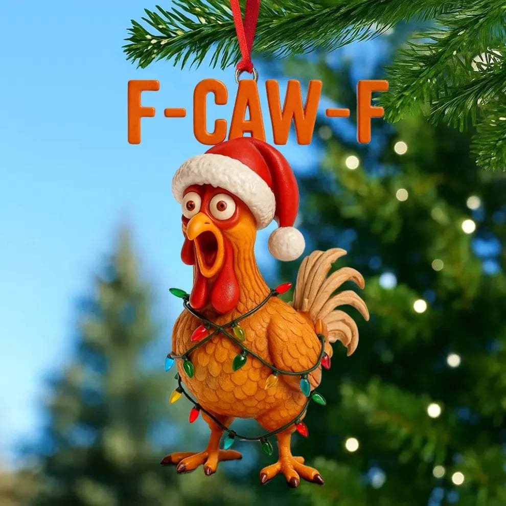 Funny Angry Chicken Christmas Ornaments