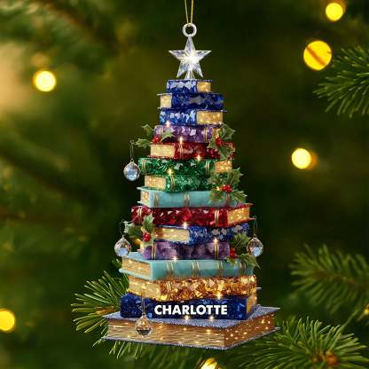 Christmas Book Tree Personalized Ornament