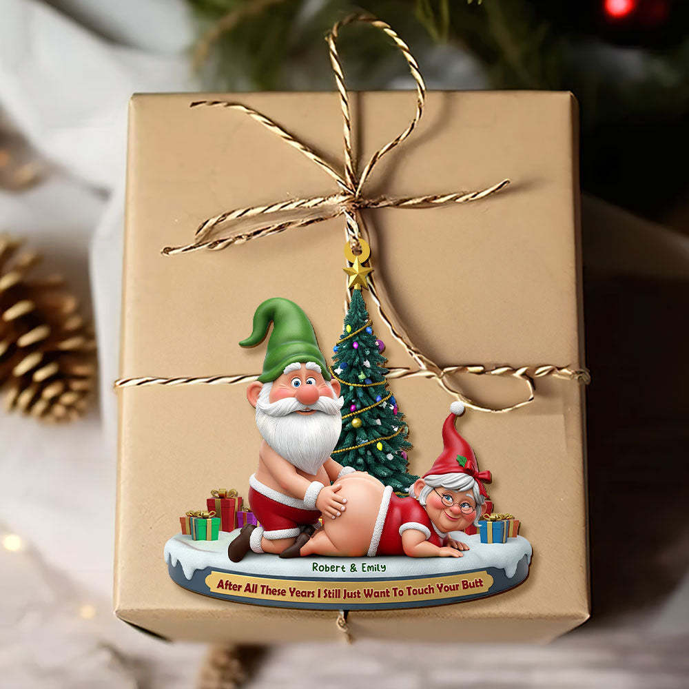 Naughty Old Gnome Couple Ornament - Personalized Gifts For Couple