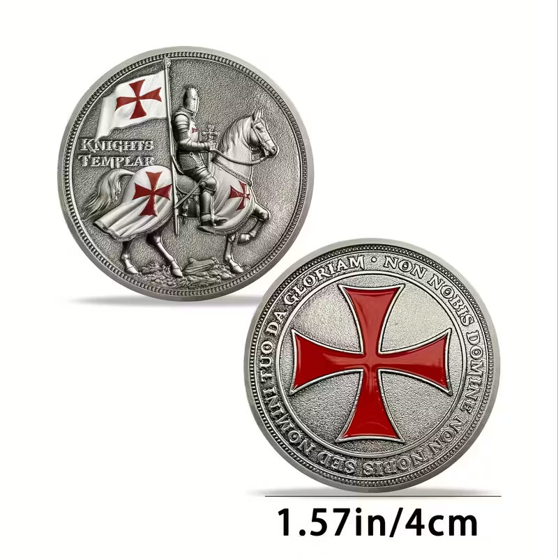 Knights Templar Commemorative Coin – Emblem of Courage, Loyalty & Fighting Spirit