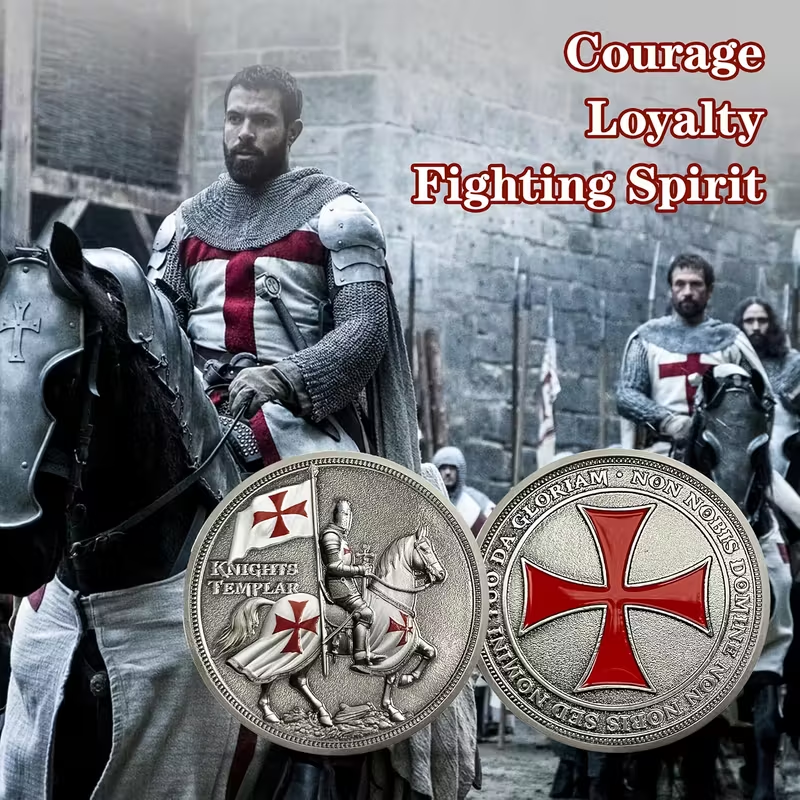 Knights Templar Commemorative Coin – Emblem of Courage, Loyalty & Fighting Spirit