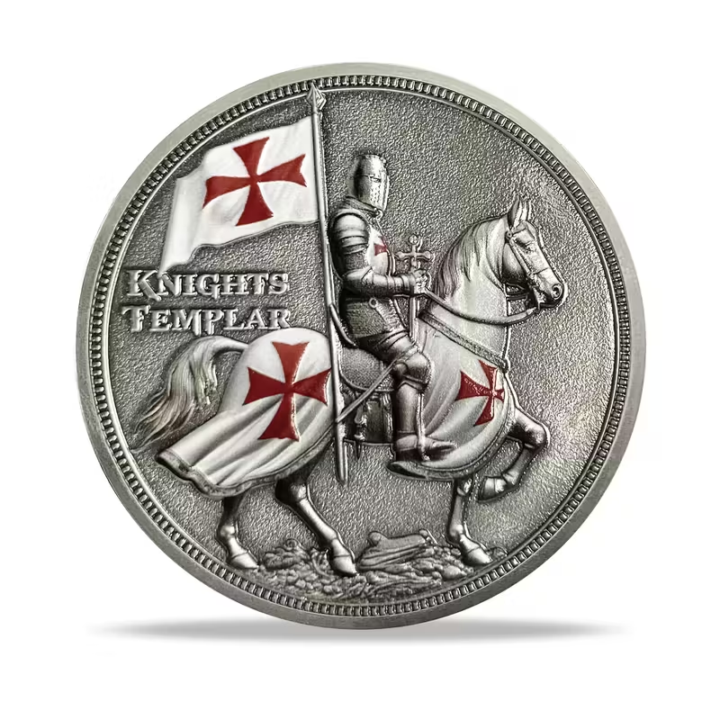 Knights Templar Commemorative Coin – Emblem of Courage, Loyalty & Fighting Spirit