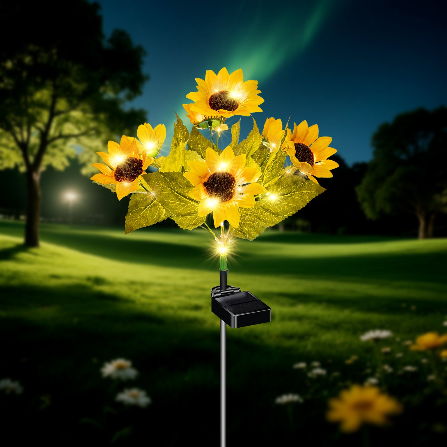 Vibrant Solar Sunflower Lights | Summer Sunshine Collection (Set of 4)