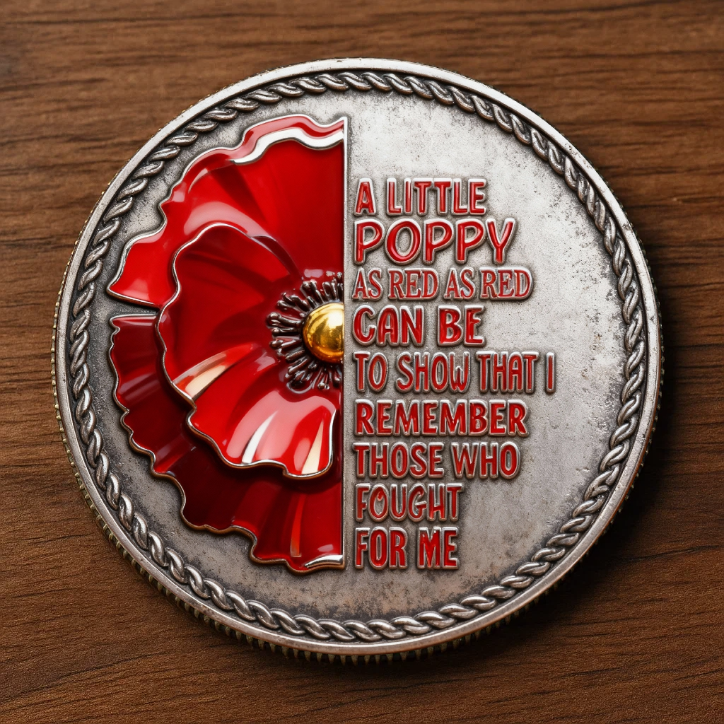 🌺 “In Memory of Many, In Memory of All” Poppy Remembrance Coin