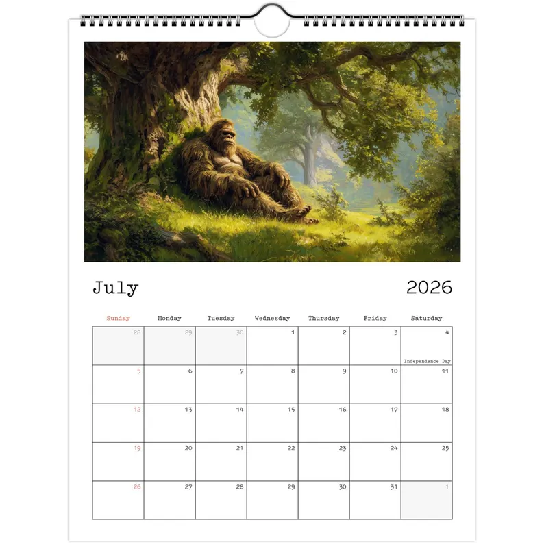 🦶 2026 Bigfoot Calendar: Mystical Woods & Seasonal Sasquatch Scenes