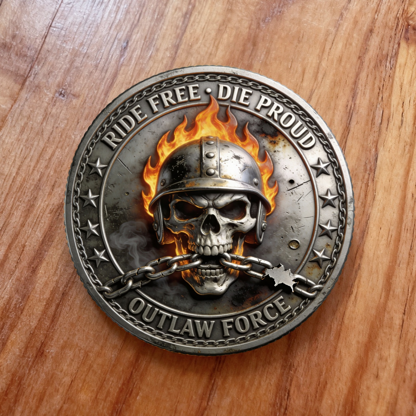 🔥 Iron Legion Outlaw Force Commemorative Coin – "Ride Free • Die Proud"