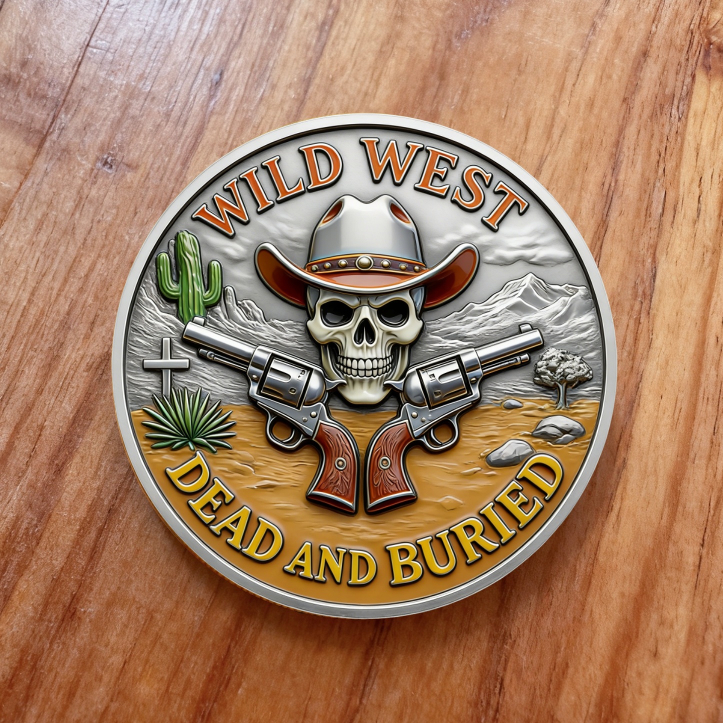 🦴Wild West "Dead and Buried" Skull Cowboy Commemorative Coin⚔️