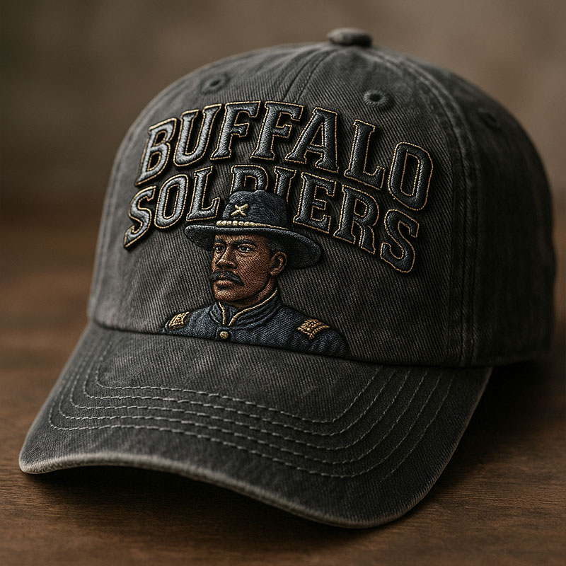 Buffalo Soldier Legacy Art Hat – Vintage Embroidered Heritage Cap