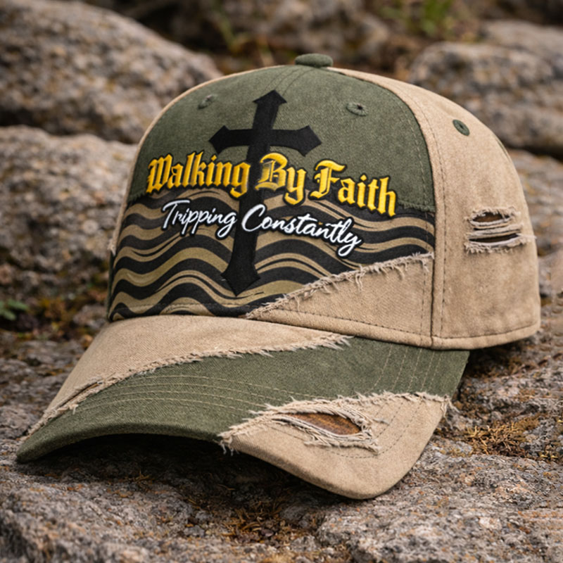 🔥🔥New Year 50% Off--Walking by Faith Tripping Constantly Print Casual Hat
