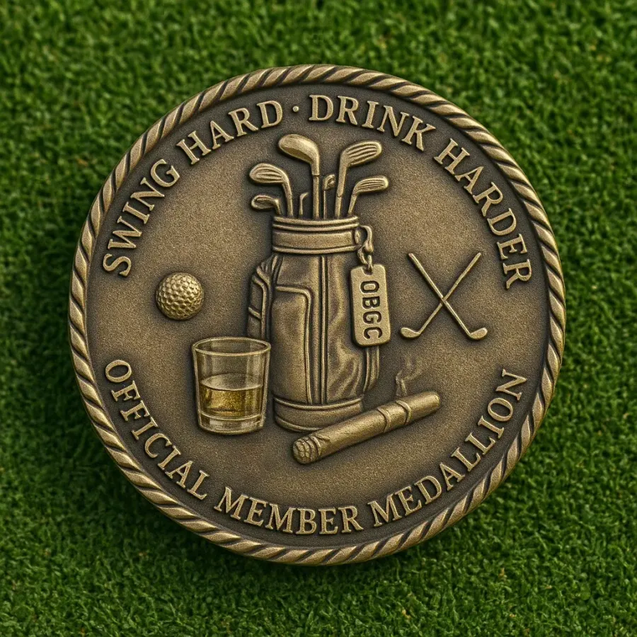 "Over Par Old Bastards" Golf Coin