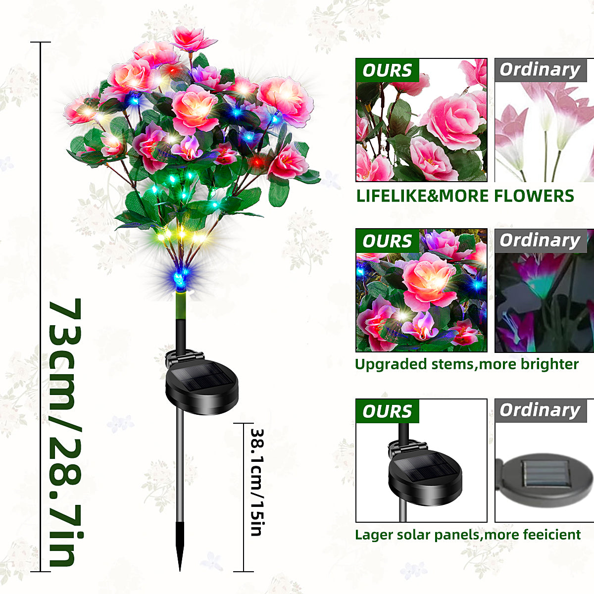 Realistic Solar Azalea Garden Lights | Bloom & Glow Collection (Set of 4)
