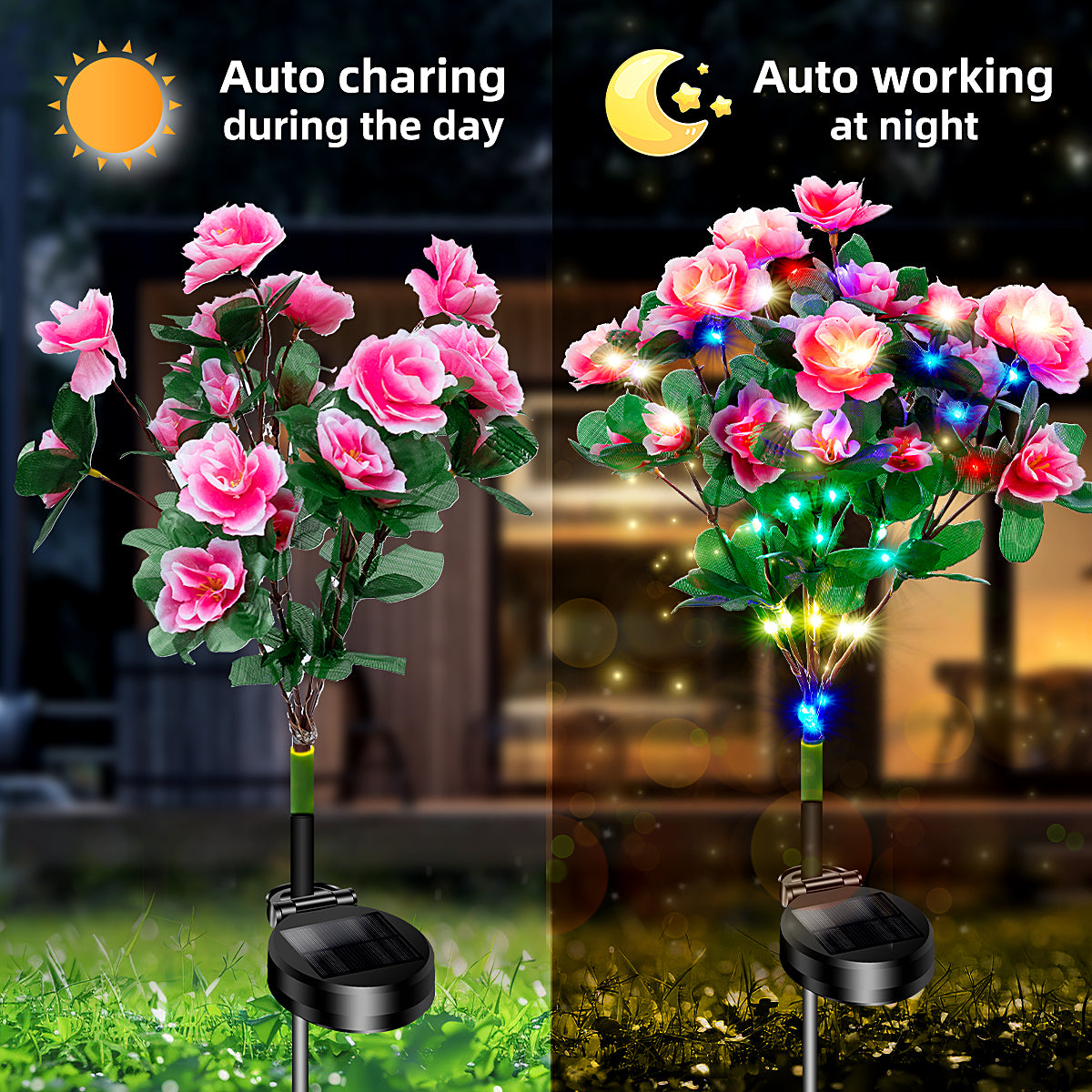 Realistic Solar Azalea Garden Lights | Bloom & Glow Collection (Set of 4)
