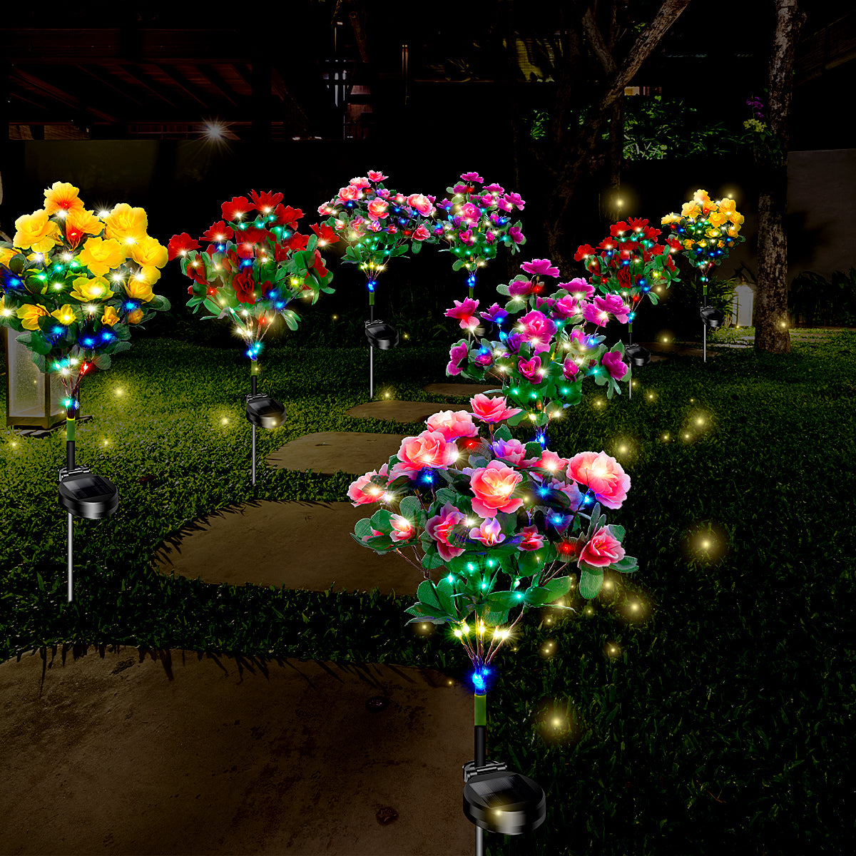 Realistic Solar Azalea Garden Lights | Bloom & Glow Collection (Set of 4)