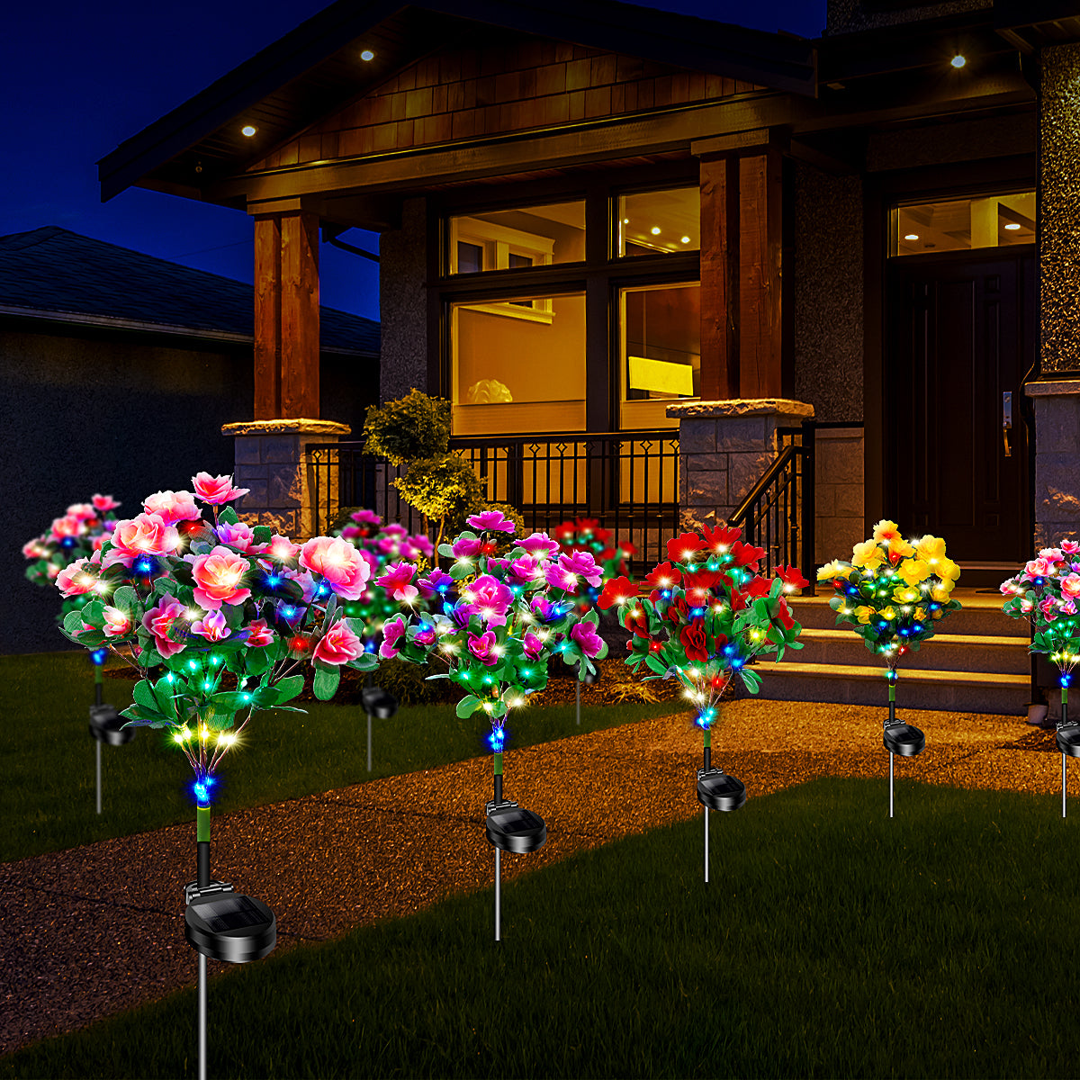 Realistic Solar Azalea Garden Lights | Bloom & Glow Collection (Set of 4)