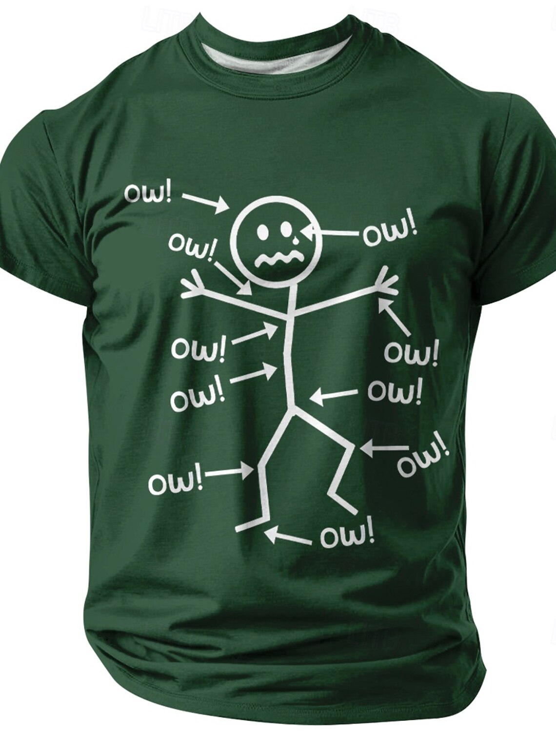 Men's Funny Graphic T-Shirt Ow! Aches & Pains Short Sleeve