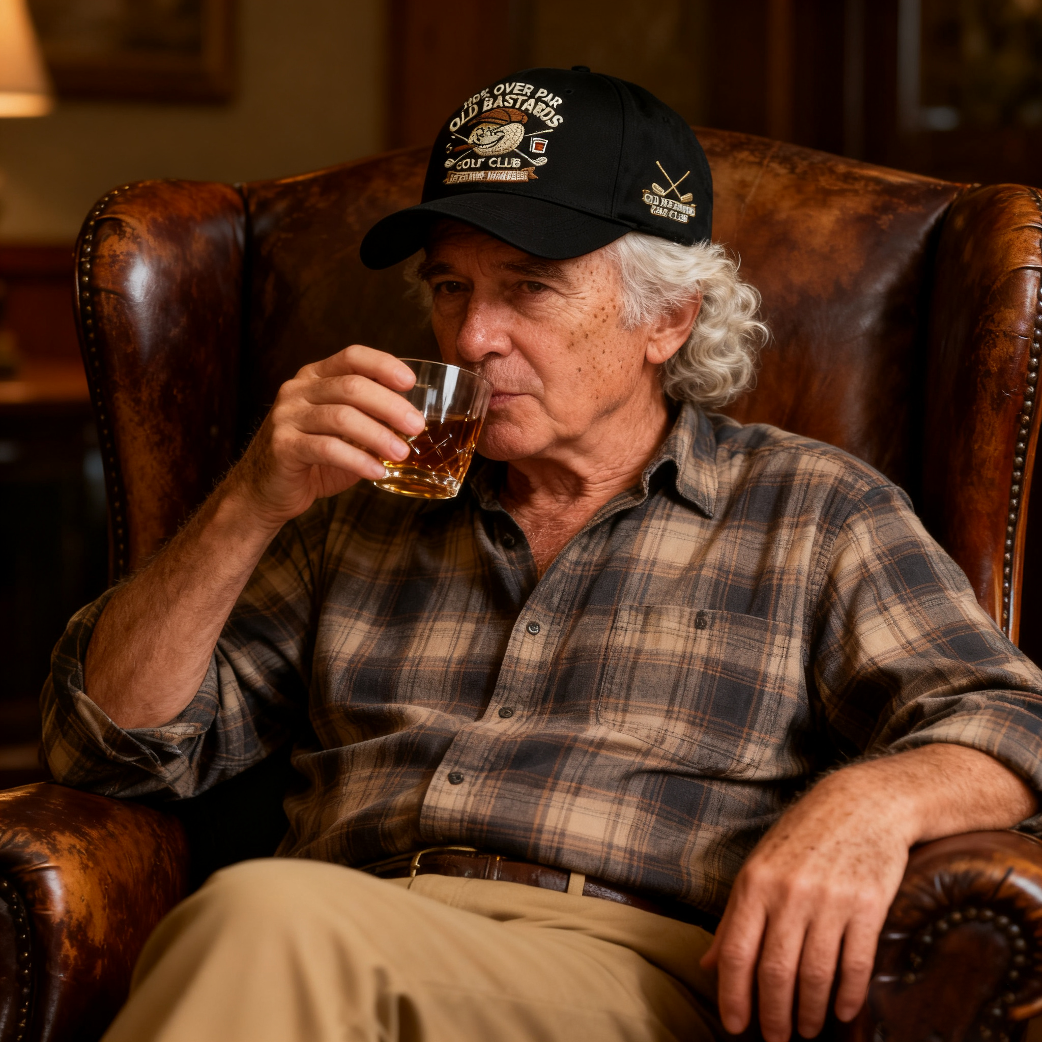 “OLD BASTARDS GOLF CLUB” Embroidered Cap — 100% Over Par, Lifetime Member Edition (BUY 2 FREE SHIPPING)