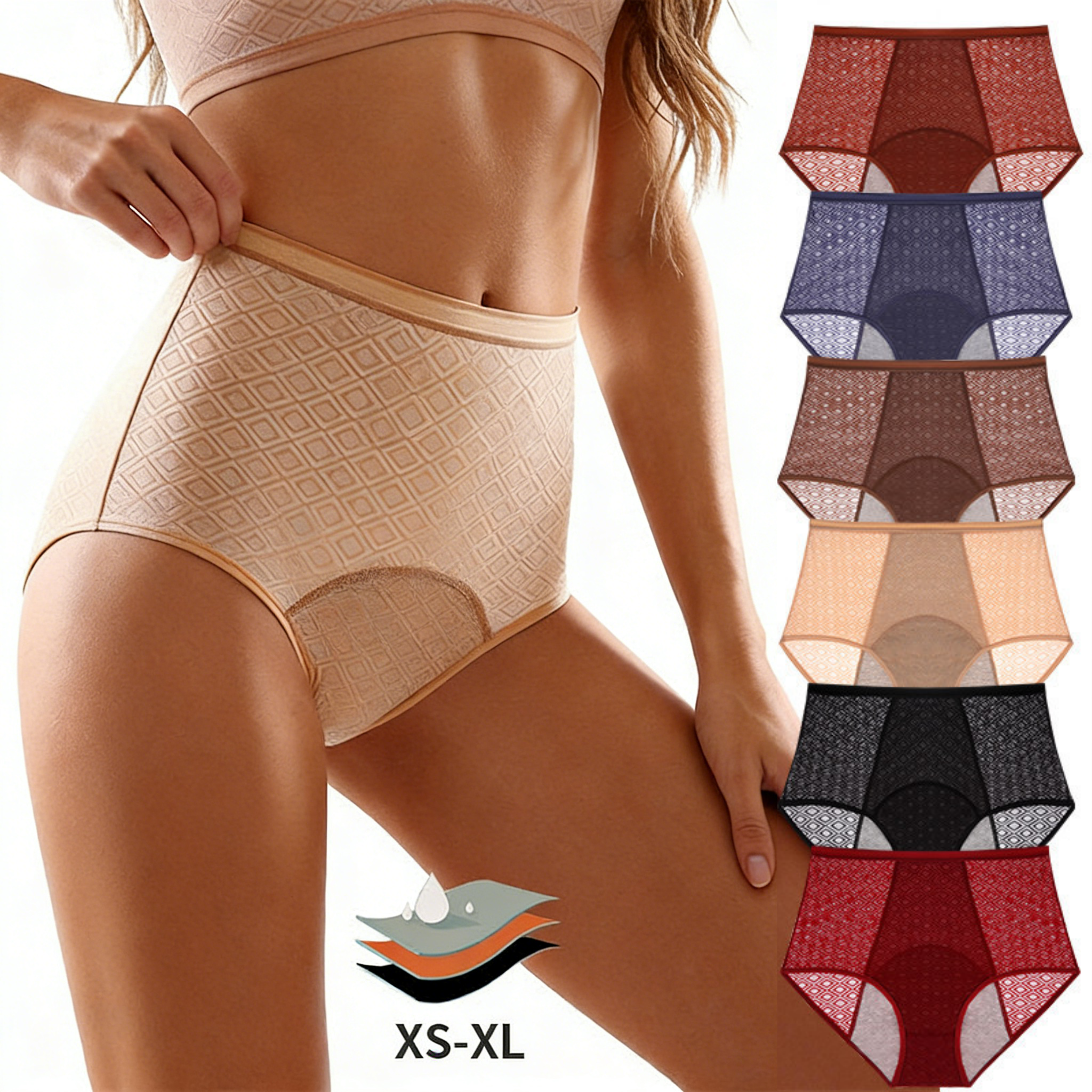 Large Size High Waist Thin Breathable Leak Proof Period Panties