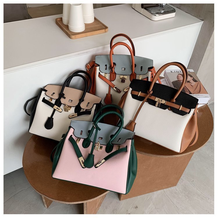 Double color togo leather custom bag