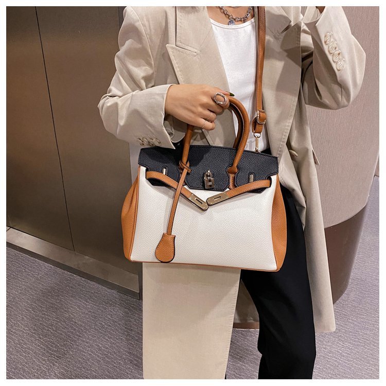 Double color togo leather custom bag