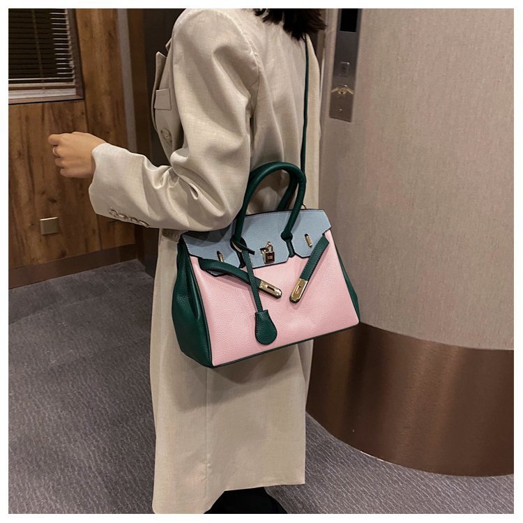 Double color togo leather custom bag