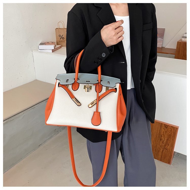 Double color togo leather custom bag