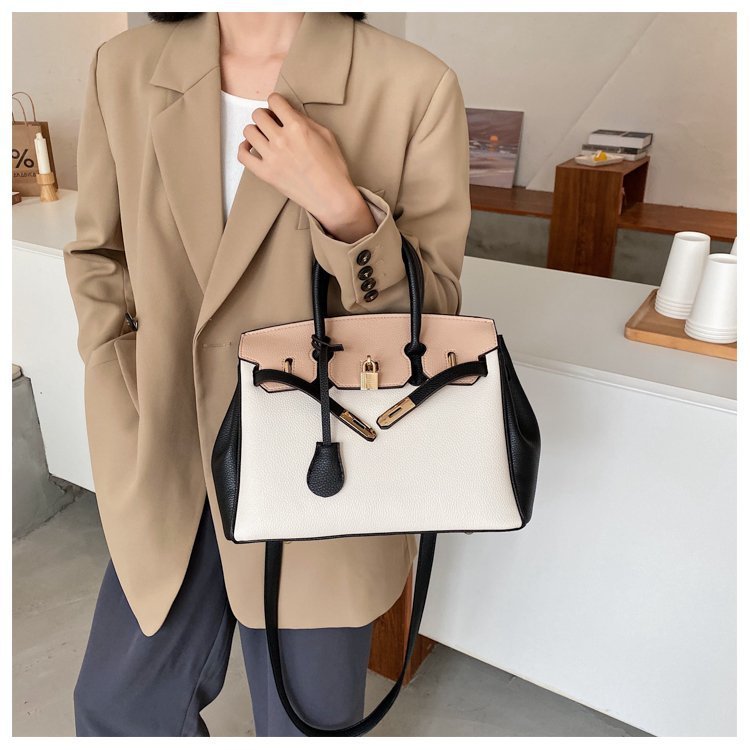 Double color togo leather custom bag