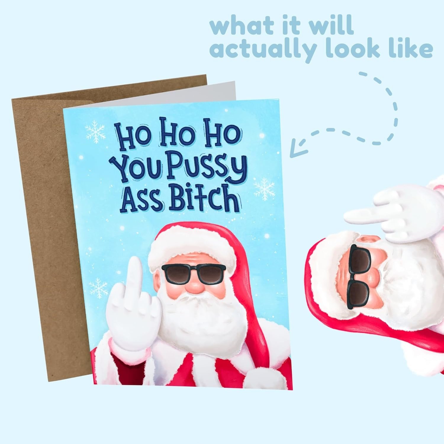 🔥Christmas Sale 49% Off🎄🎅Greetings Funny Inappropriate Christmas Card 9-Piece Set