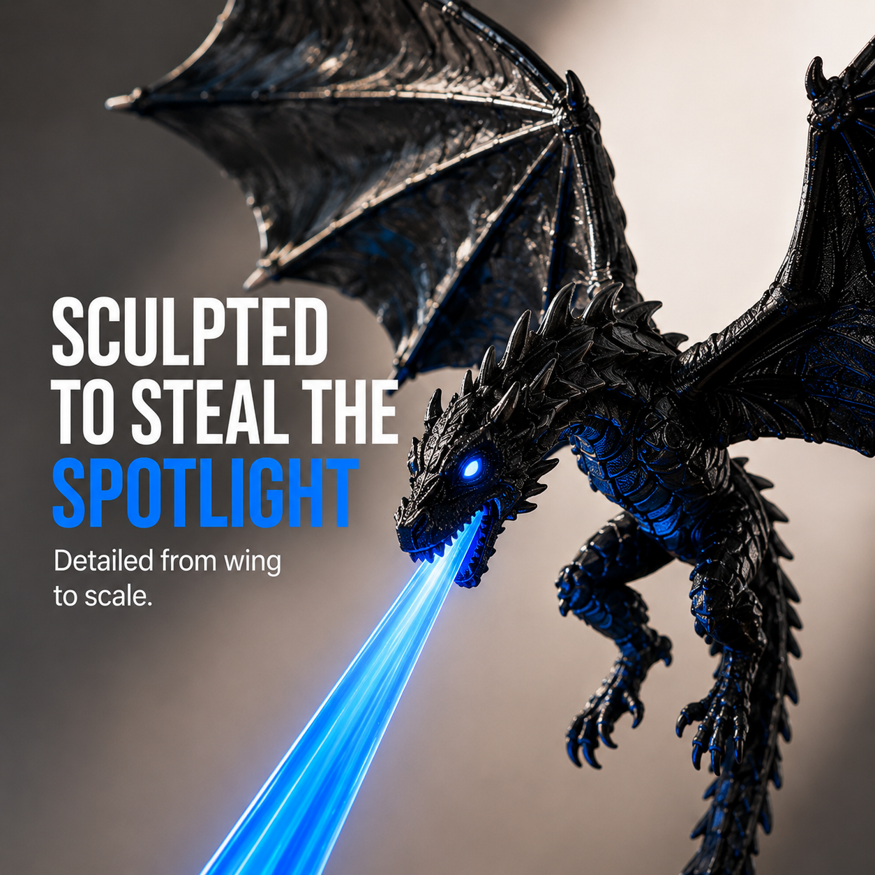 Dragon bookend style and flame color options
