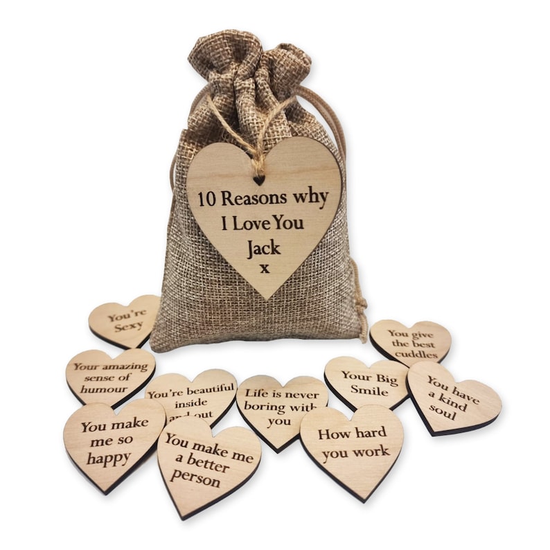 Personalised Bag of Reasons Why I Love You - Romantic Gift For Someone Special - Wedding - Anniversary - Valentine's Day - Birthday image 1