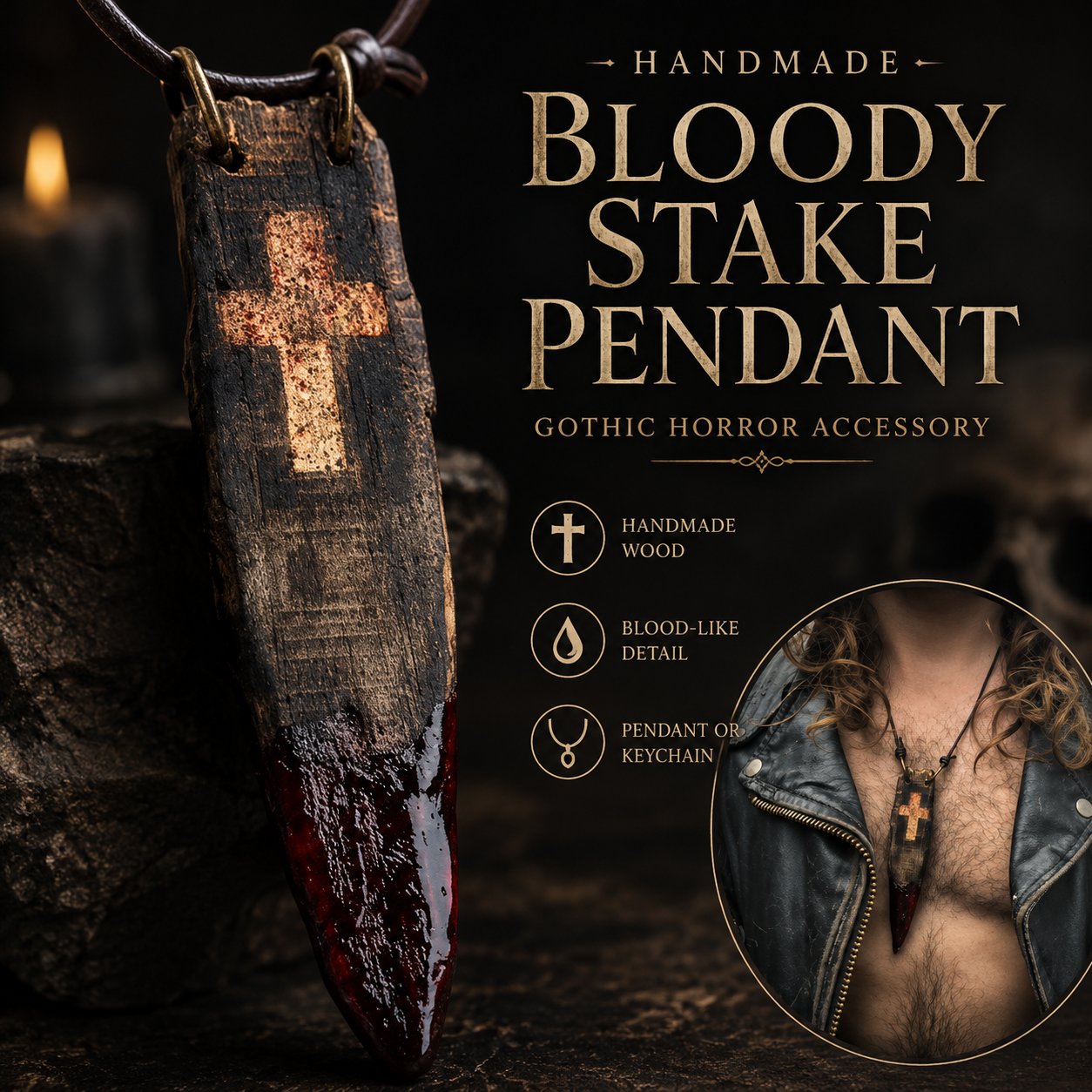 🔥Last Day 49% OFF - 🧙🖤Handmade vintage bloodwood amulet