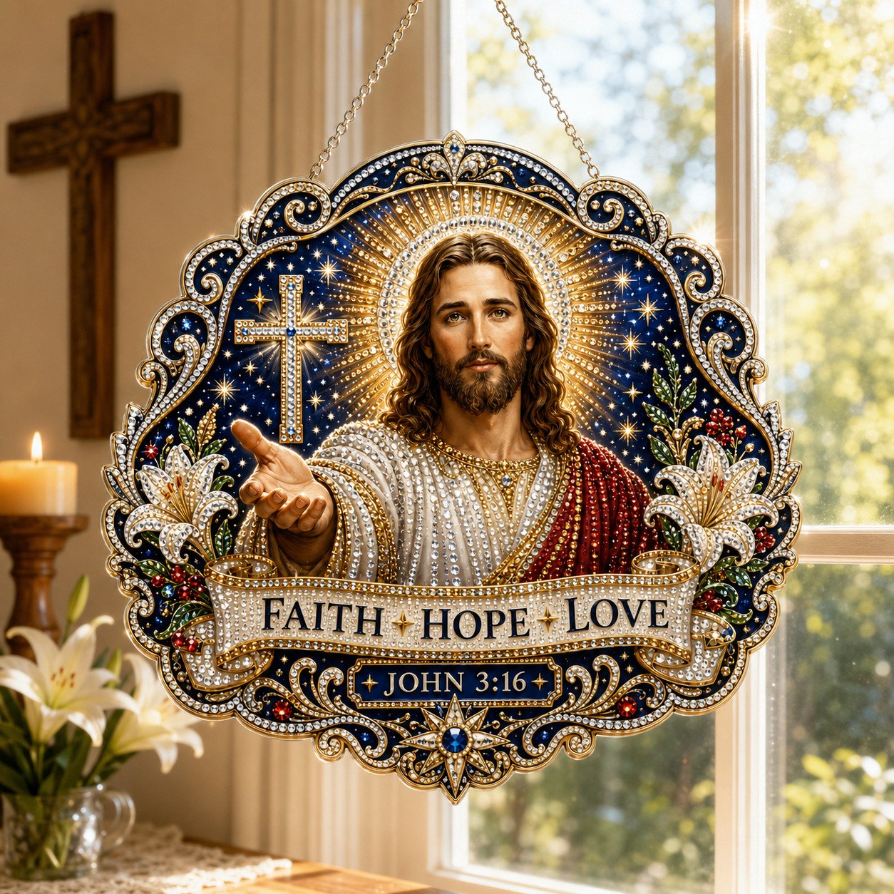🔥LAST DAY 49% OFF - ✝️✨Jesus Diamond Art Hanging Ornament Kit