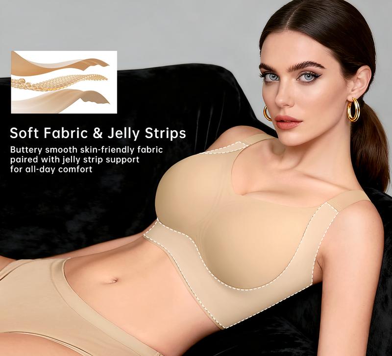 REALWILL Women Wireless Push Up Jelly Bra Supportive Seamless Bras for Women Double-Layer Lifting Straps Full Coverage Comfortable No Underwire T-Shirt Padded Bras Vneck Everyday Bras Springtok Valentine's Day REALWILL Women Wireless Push Up Jelly Bra Supportive Seamless Bras for Women Double-Layer Lifting Straps Full Coverage Comfortable No Underwire T-Shirt Padded Bras Vneck Everyday Bras Springtok Valentine's Day