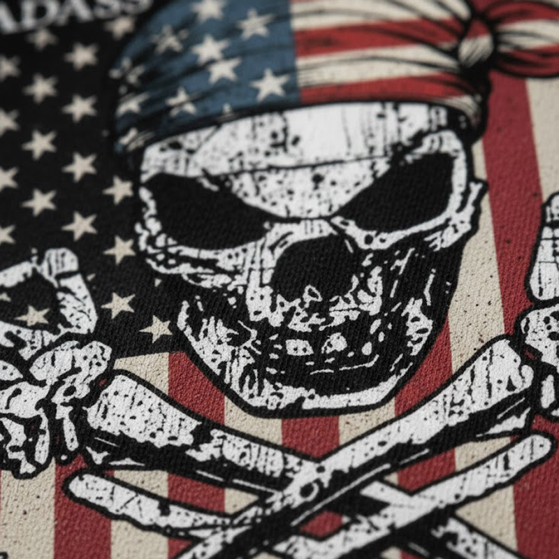 The Badass Generation | Boomer Rock Skull Full-Back Print T-Shirt