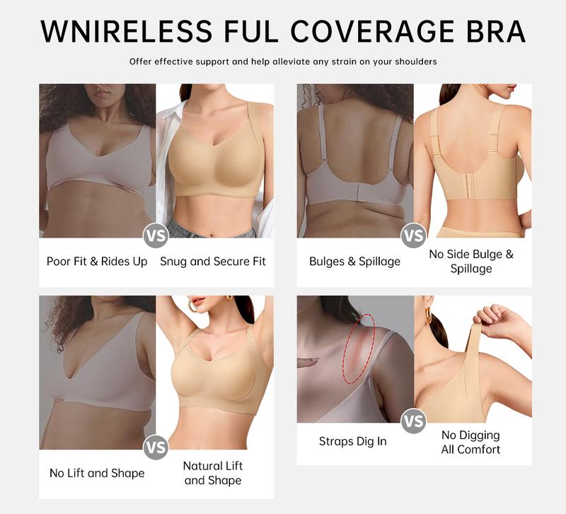 REALWILL Women Wireless Push Up Jelly Bra Supportive Seamless Bras for Women Double-Layer Lifting Straps Full Coverage Comfortable No Underwire T-Shirt Padded Bras Vneck Everyday Bras Springtok Valentine's Day REALWILL Women Wireless Push Up Jelly Bra Supportive Seamless Bras for Women Double-Layer Lifting Straps Full Coverage Comfortable No Underwire T-Shirt Padded Bras Vneck Everyday Bras Springtok Valentine's Day