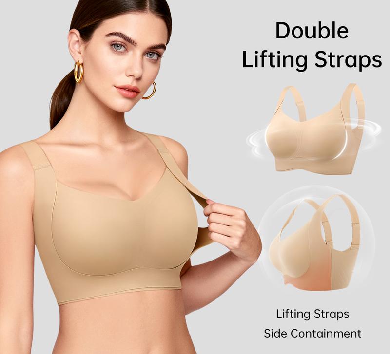 REALWILL Women Wireless Push Up Jelly Bra Supportive Seamless Bras for Women Double-Layer Lifting Straps Full Coverage Comfortable No Underwire T-Shirt Padded Bras Vneck Everyday Bras Springtok Valentine's Day REALWILL Women Wireless Push Up Jelly Bra Supportive Seamless Bras for Women Double-Layer Lifting Straps Full Coverage Comfortable No Underwire T-Shirt Padded Bras Vneck Everyday Bras Springtok Valentine's Day