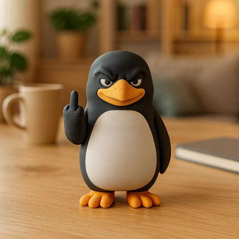 Middle Finger Penguin Figurine