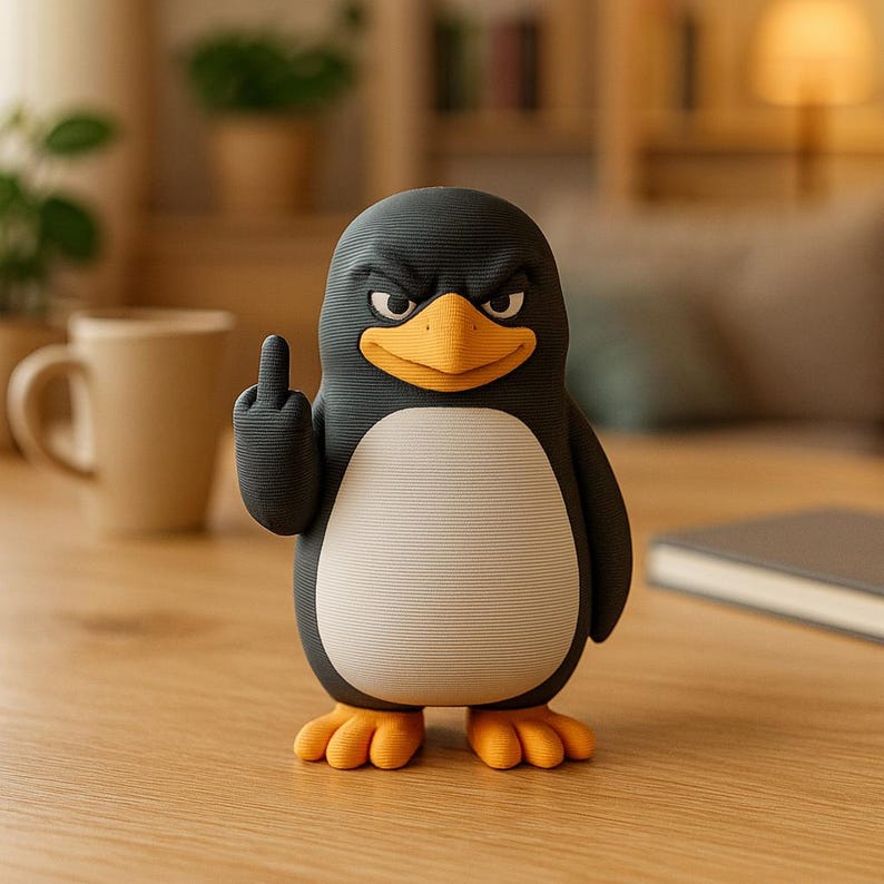 Middle Finger Penguin Figurine