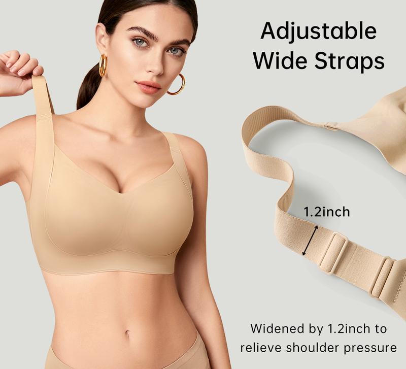 REALWILL Women Wireless Push Up Jelly Bra Supportive Seamless Bras for Women Double-Layer Lifting Straps Full Coverage Comfortable No Underwire T-Shirt Padded Bras Vneck Everyday Bras Springtok Valentine's Day REALWILL Women Wireless Push Up Jelly Bra Supportive Seamless Bras for Women Double-Layer Lifting Straps Full Coverage Comfortable No Underwire T-Shirt Padded Bras Vneck Everyday Bras Springtok Valentine's Day
