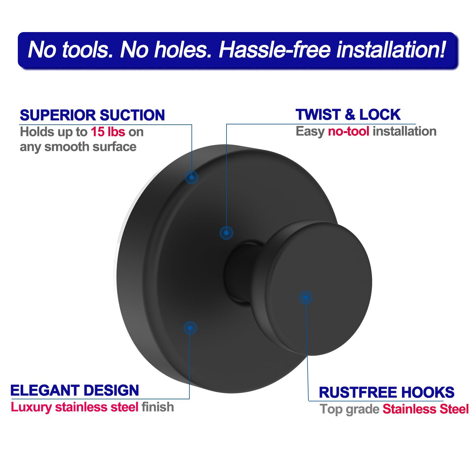 Suction Cup Hooks（2 Pack/4 Pack）