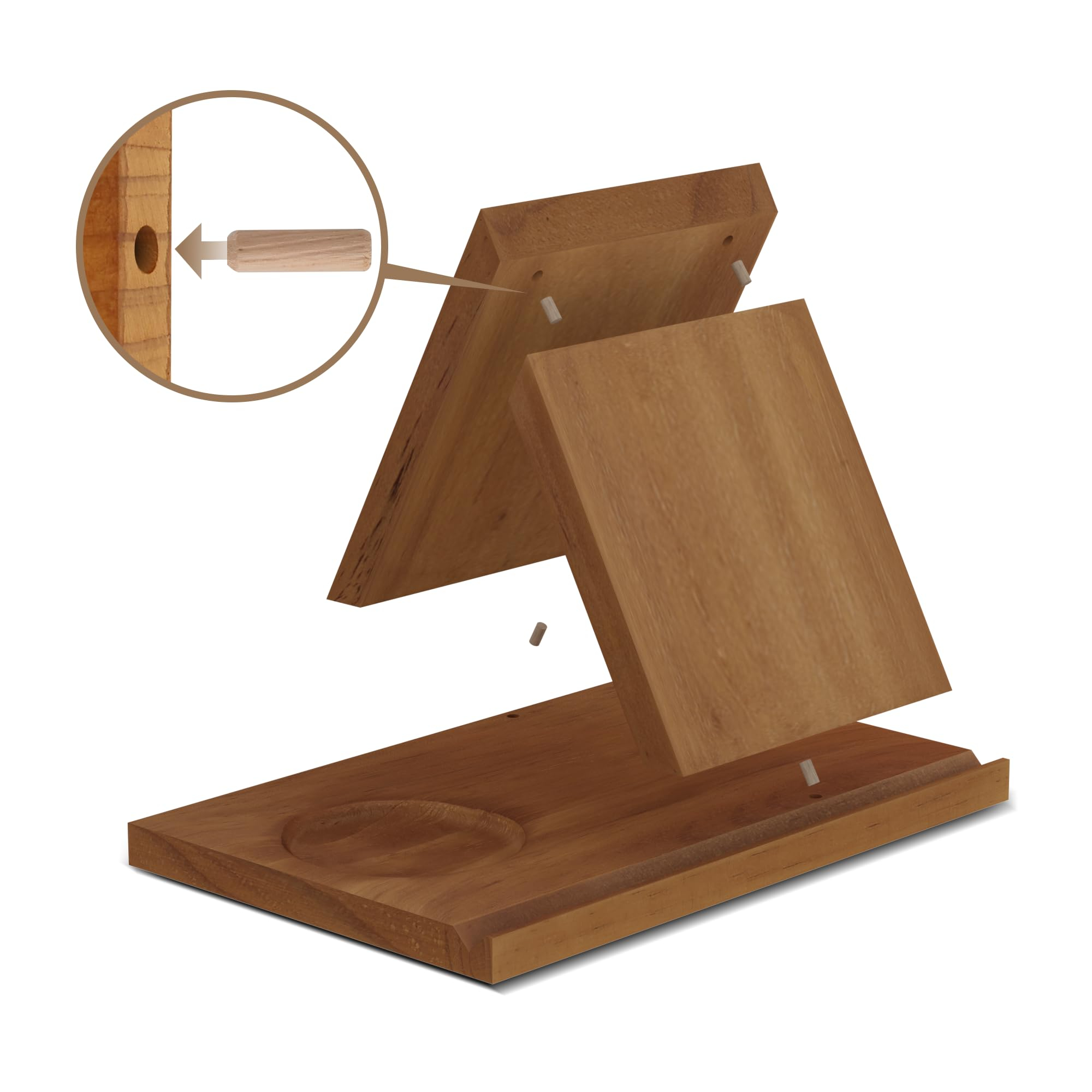 3-in-1 Wooden Triangle Bookmark, Book Stand & Drink Holder