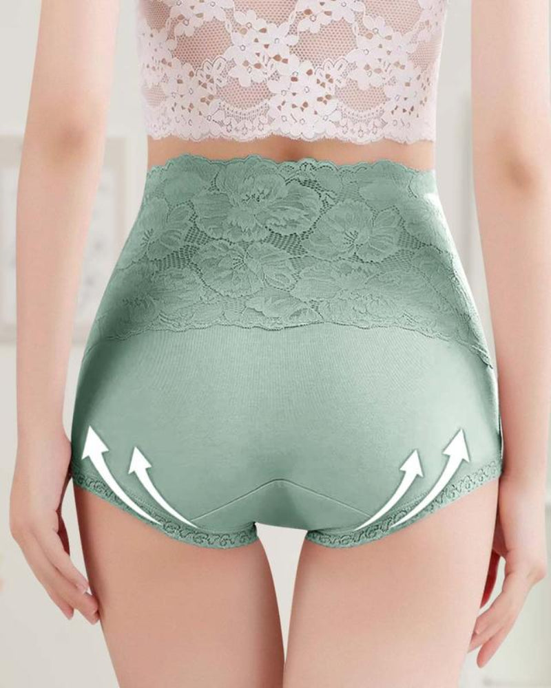 Comfy Everyday High-Waist Panties with Lace Trim, 5-Pack