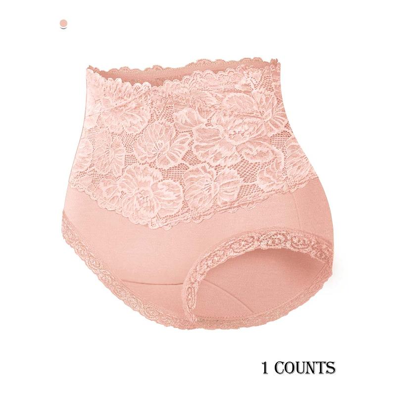 Comfy Everyday High-Waist Panties with Lace Trim, 5-Pack