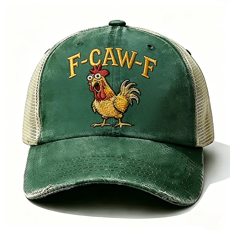 🔥Last Day 49% OFF🐔"F-CAW-F Rooster Funny Patchwork" Trucker Cap