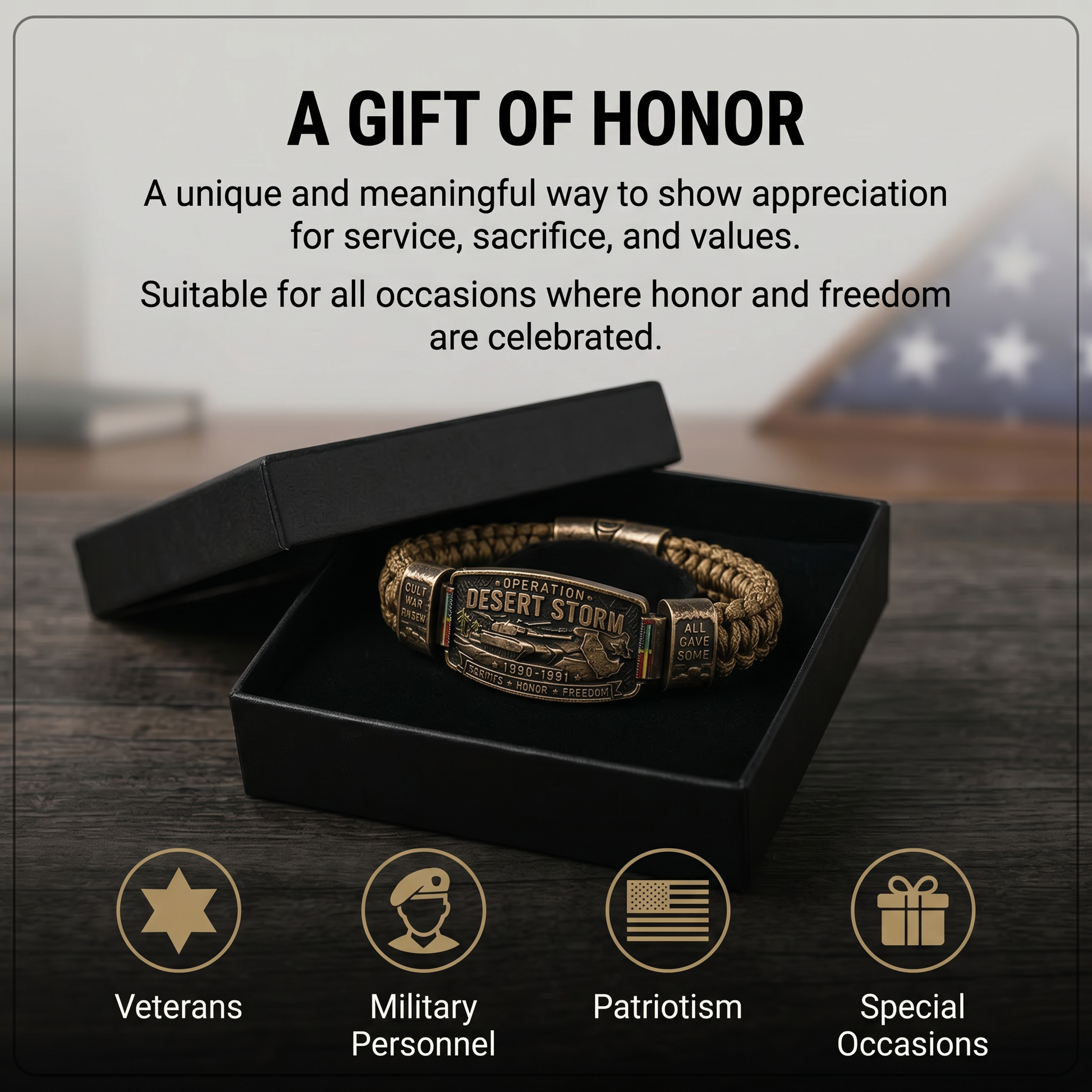 🎉Operation Desert Storm Veteran Paracord Bracelet